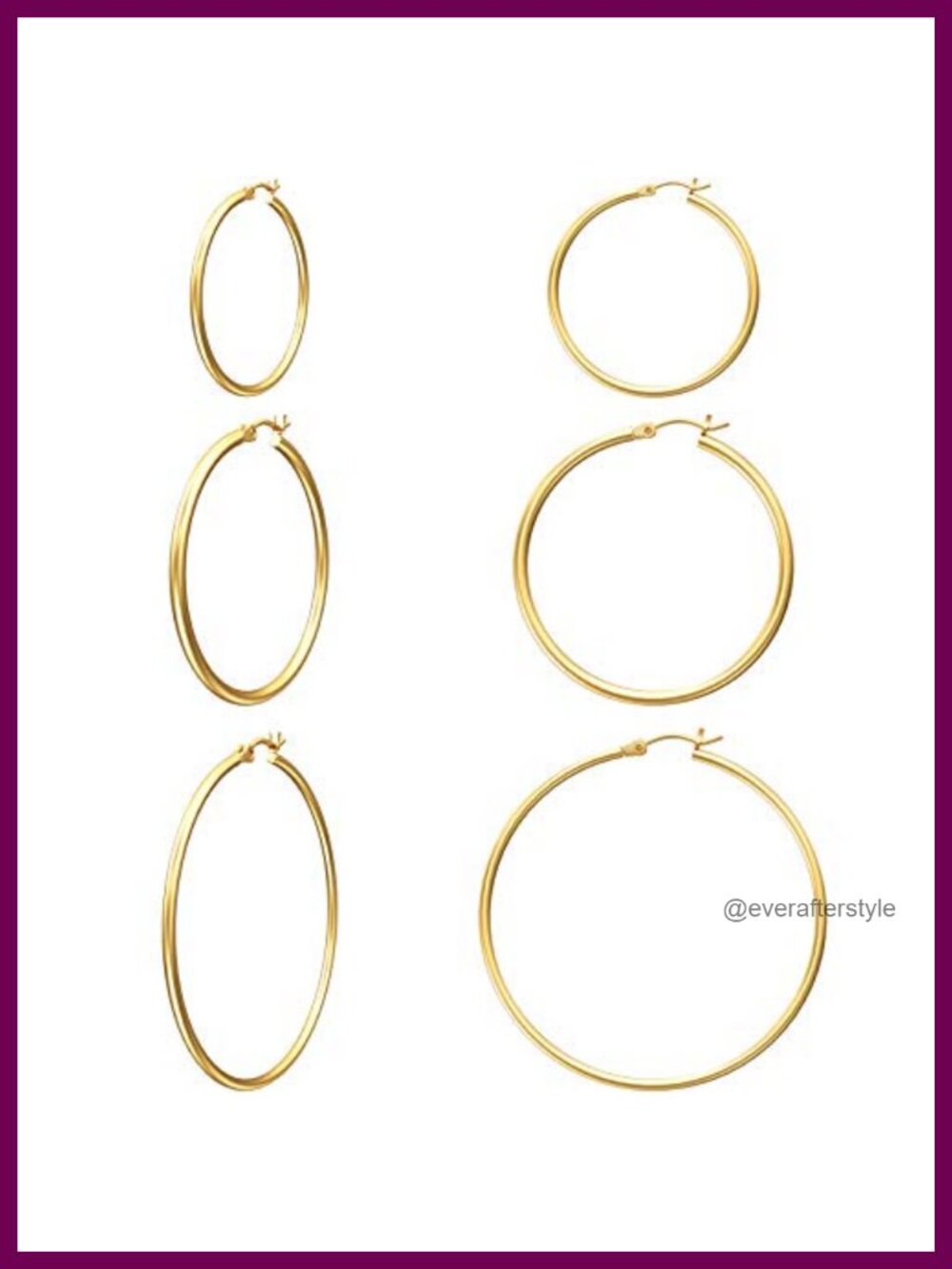 14K Gold Plated Hoop Earrings for Women Hypoallergenic 3 Pack Set